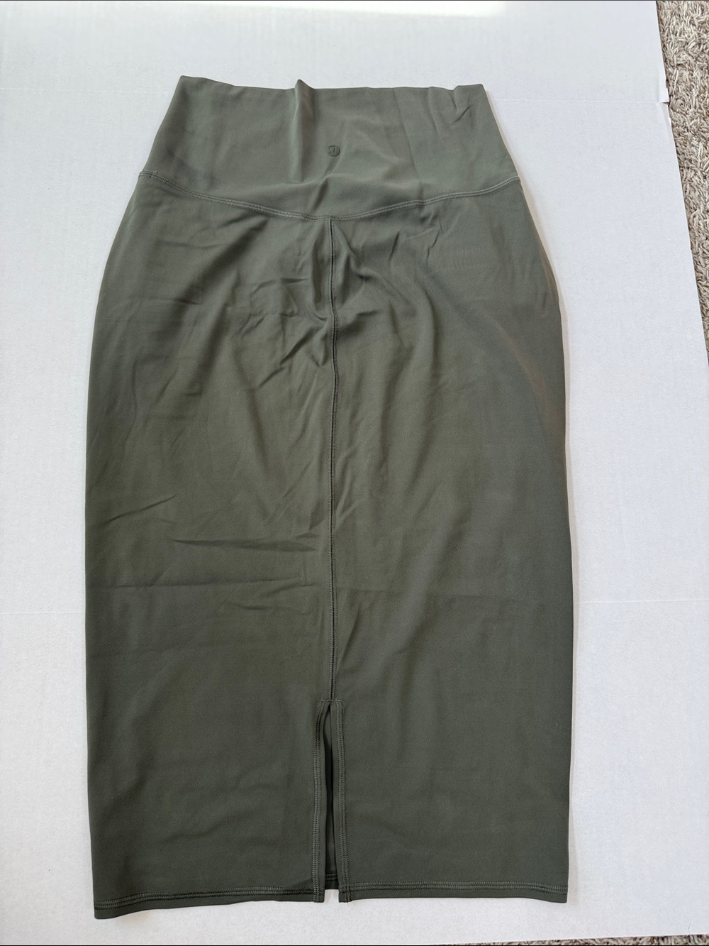 Lululemon Nulu Slim Fit High Rise Skirt Olive Green size 8 - Picture 9 of 12